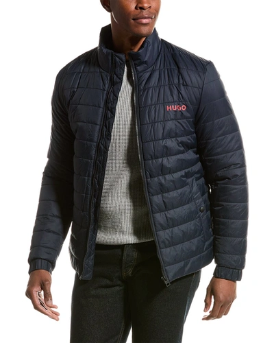 Shop Hugo Boss Quilted Jacket In Blue