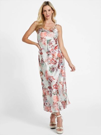 Shop Guess Factory Joseline Satin Slip Dress In Multi