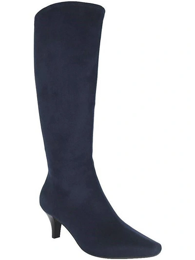 Impo Namora Womens Pull On Zipper Knee-high Boots In Blue