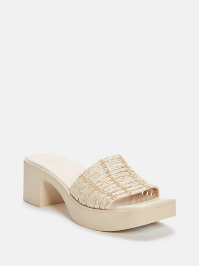 Shop Guess Factory Calls Heeled Sandals In Beige