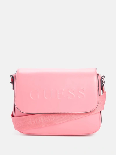 Shop Guess Factory Peters Crossbody In Pink