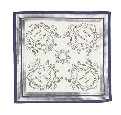 Created By The Future Is Bright Bandana Scarf In Blue/white In White