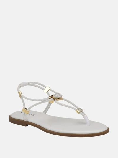 Shop Guess Factory Casens Stretch Cord Backstrap Sandals In White