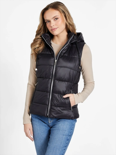 Shop Guess Factory Alberta Padded Vest In Black
