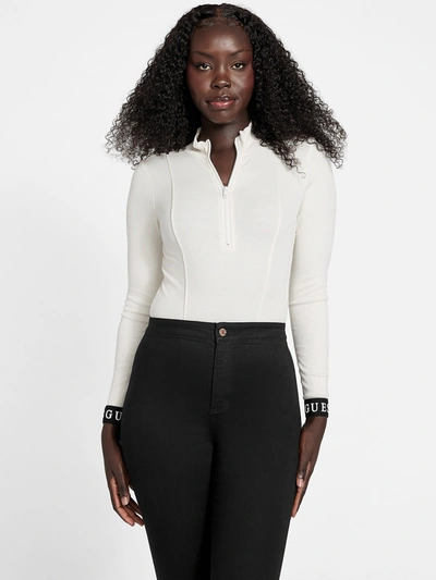 Guess Factory Omarion Tape Bodysuit In White