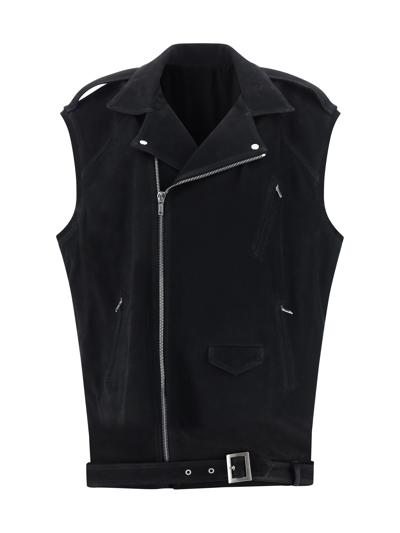 Shop Rick Owens Leather Vest In Black
