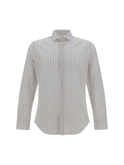 Shop Brooksfield Shirts In Bianco/rovere