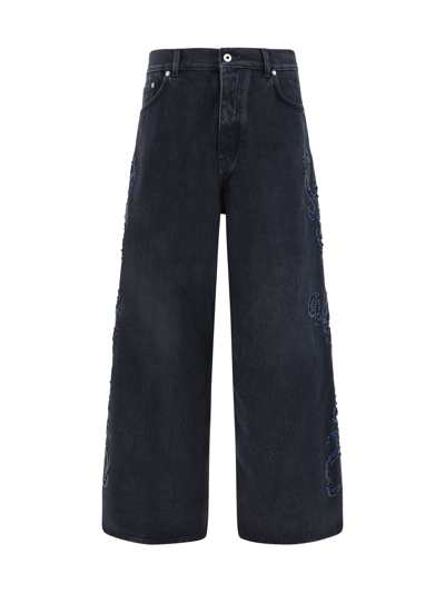 Shop Off-white Denim Pants In Vintage Black  Nautical Blue