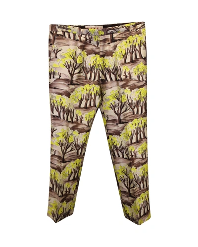 Shop Marni Forest Printed Trousers In Multicolor Viscose
