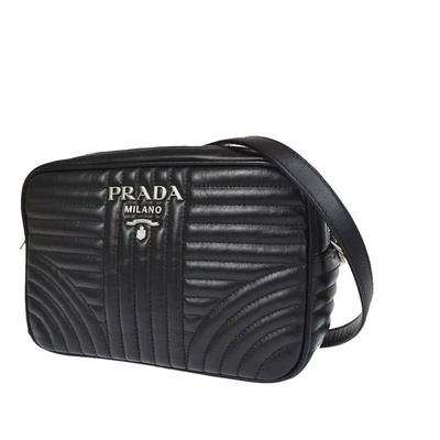 Shop Prada Diagramme Leather Shoulder Bag () In Black