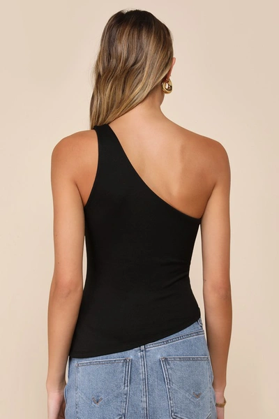 Shop Lulus Mentionable Cutie Black Ruched One-shoulder Asymmetrical Top