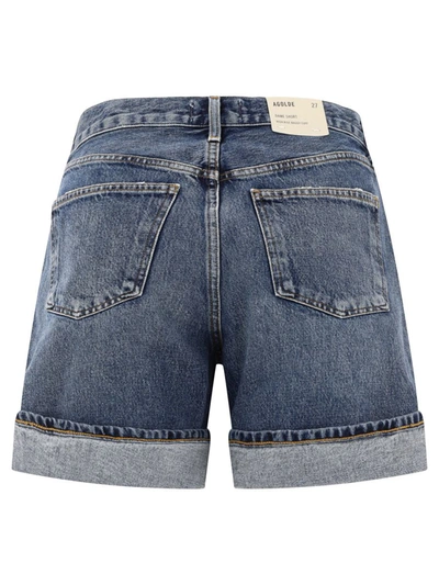 Shop Agolde "dame" Shorts In Blue