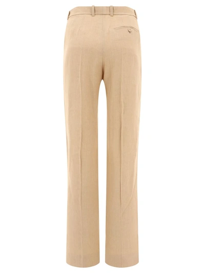 Shop Chloé High-rise Tailored Trousers In Beige