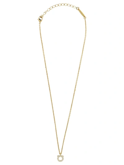 Shop Ferragamo "gancini" Necklace In Gold