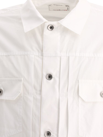 Shop Sacai "thomas Mason" Shirt In White