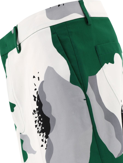 Shop Valentino " Flower Portrait" Printed Shorts In Green