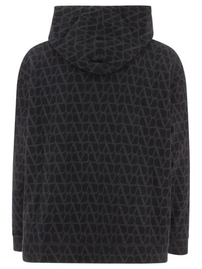 Shop Valentino Hoodie With Toile Iconographe Print In Black