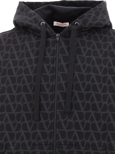 Shop Valentino Hoodie With Toile Iconographe Print In Black