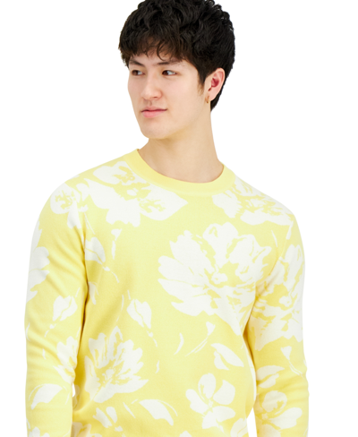 Shop Inc International Concepts Men's Cotton Crewneck Sweater, Created For Macy's In Bright Sun