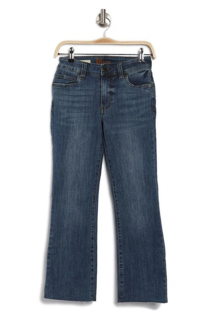 Kut From The Kloth Nikki Raw Hem Low Rise Kick Flare Jeans In Belladonna