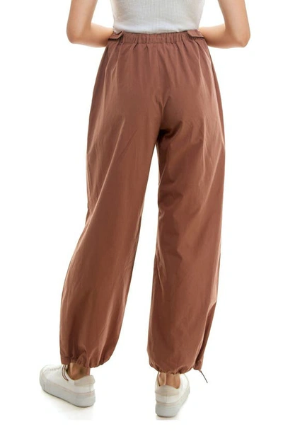 Shop Urban Social Baggy Cotton Parachute Pants In Rust Brown