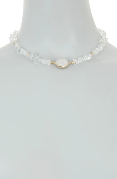 Shop Stephan & Co. Mother-of-pearl & Semiprecious Stone Beaded Necklace In Gold