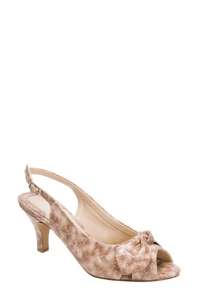 Shop Ros Hommerson Puzzle Piece Top Knot Pump In Beige Taupe Emb Patent