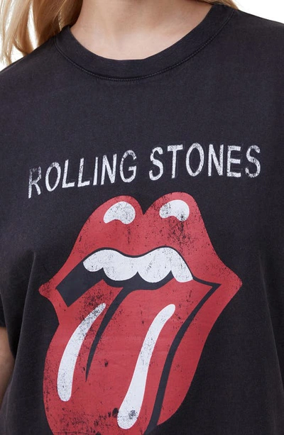 Shop Cotton On Rolling Stones Oversize Graphic T-shirt In Black