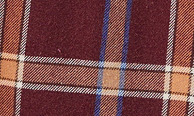 Shop Cotton On Plaid Brushed Cotton Flannel Button-up Shirt In Celest Check Deep Garnet
