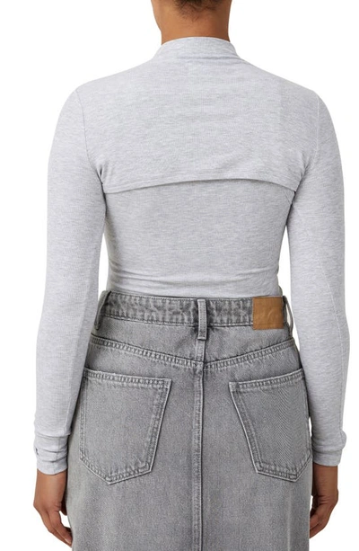 Shop Cotton On Staple Rib Two-piece Tank & Mock Neck Shrug In Grey Marle