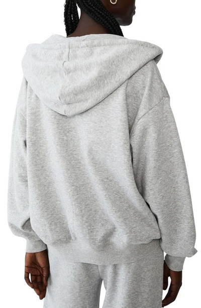 Shop Cotton On Classic Cotton Blend Zip Hoodie In Grey Marle
