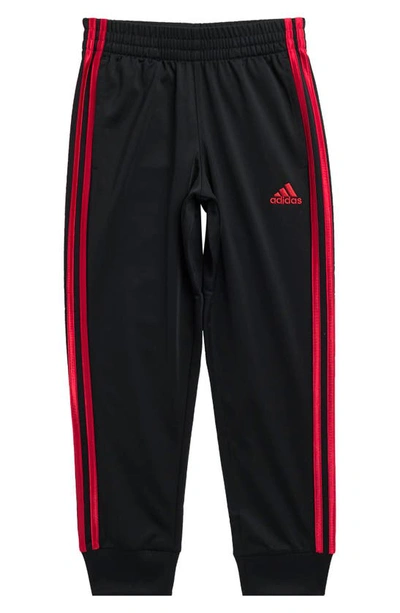 Shop Adidas Originals Kids' 3-stripe Tricot Joggers In Black / Red