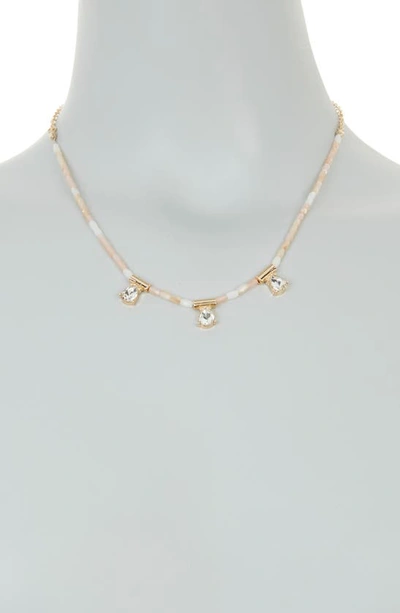 Shop Stephan & Co. Crystal Teardrop Beaded Collar Necklace In Gold