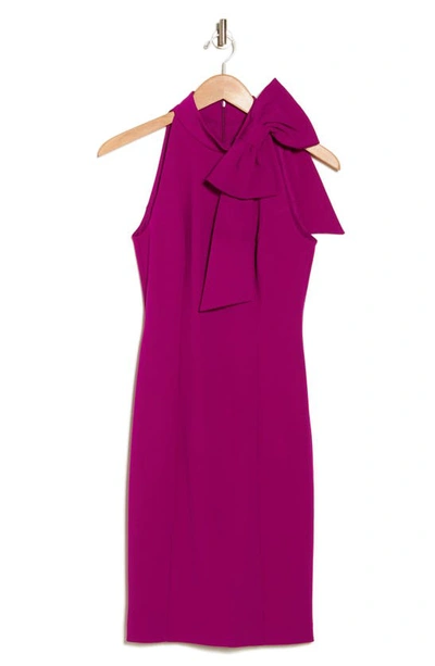 Shop Eliza J Neck Tie Sleeveless Dress In Berry