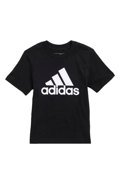Shop Adidas Originals Adidas Kids' Core Logo Cotton Jersey Graphic T-shirt In Adi Black