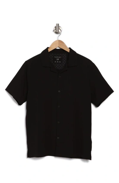 Shop Denim And Flower Knit Camp Shirt In Black