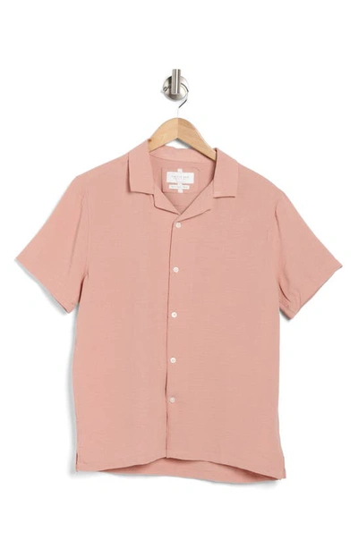 Shop Denim And Flower Cactus Man Dobby Texture Short Sleeve Button-up Camp Shirt In Mauve