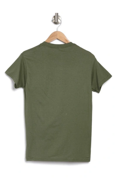 Shop Retrofit Rose Embroidery Cotton T-shirt In Military Green