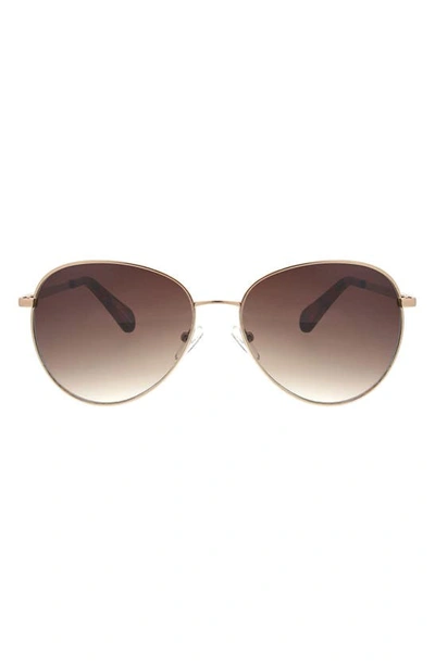 Shop Bcbg 56mm Aviator Sunglasses In Matte Satin Light Gold