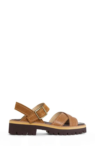 Shop Donald Pliner Lug Sole Slingback Sandal In Saddle