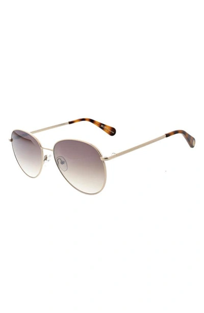 Shop Bcbg 56mm Aviator Sunglasses In Matte Satin Light Gold