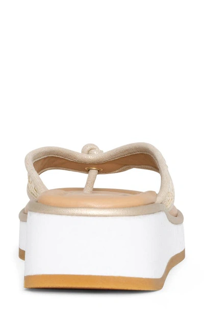 Donald Pliner Thong Wedge Flip Flop In Platino