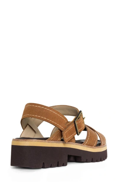 Shop Donald Pliner Lug Sole Slingback Sandal In Saddle