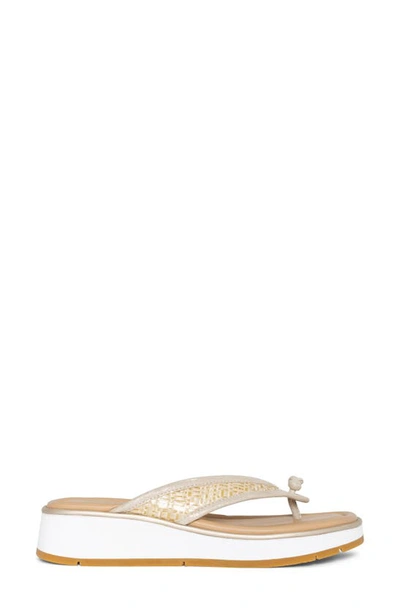 Donald Pliner Thong Wedge Flip Flop In Platino