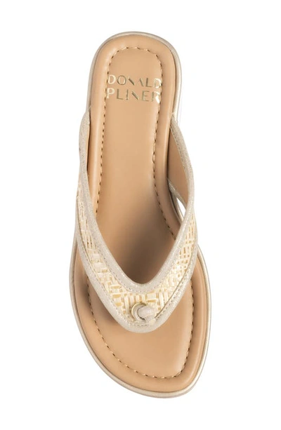 Donald Pliner Thong Wedge Flip Flop In Platino