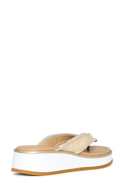 Donald Pliner Thong Wedge Flip Flop In Platino