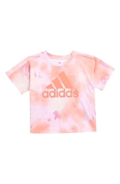 Shop Adidas Originals Adidas Kids' Loose Box Logo Graphic T-shirt In Peach