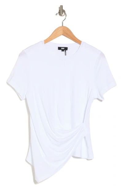 Shop Dkny Sport Faux Wrap T-shirt In White