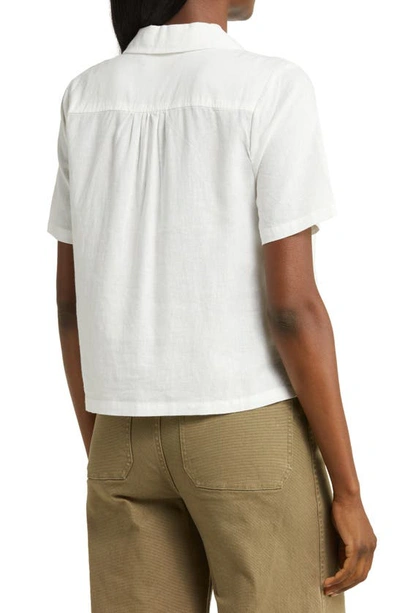 Shop Marine Layer Lucy Resort Short Sleeve Hemp Blend Button-up Camp Shirt In White