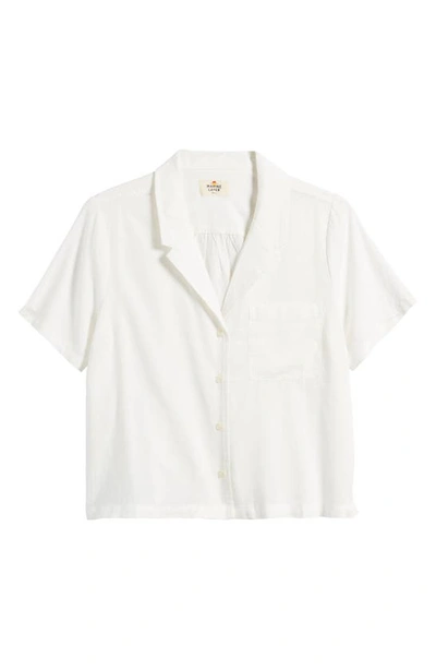 Marine Layer Lucy Resort Short Sleeve Hemp Blend Button-up Camp Shirt In White